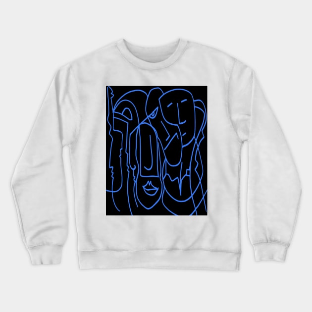 AP Number 11 Portrait blue Crewneck Sweatshirt by TonyBroadbent